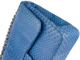 Chanel Jumbo Blue Double Flap Python Bag - Shop Prestige