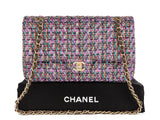 Chanel Multicolor Quilted Tweed Medium Double Flap Bag - Shop Prestige