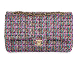 Chanel Multicolor Quilted Tweed Medium Double Flap Bag - Shop Prestige