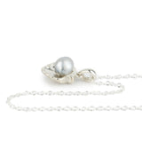 Tahitian Keshi Pearl Sterling Silver Seashell Necklace