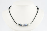 Quintuple Silvery Indigo 9.2-11.4mm Mana Pearl Necklace