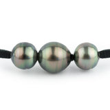 Triple Peacock Green 10.9-12.4 Circled Eimeo Mana Necklace