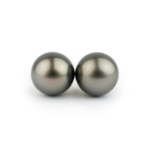 Dark Green 11.6mm Tahitian Pearl Statement Stud Earrings