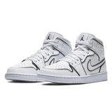 Air Jordan 1- Mid geïriseerd reflecterend wit