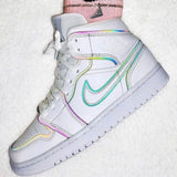 Air Jordan 1- Mid geïriseerd reflecterend wit