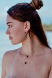 Peacock Green Tahitian Pearl Teardrop Dangle Earrings on Gold Filled